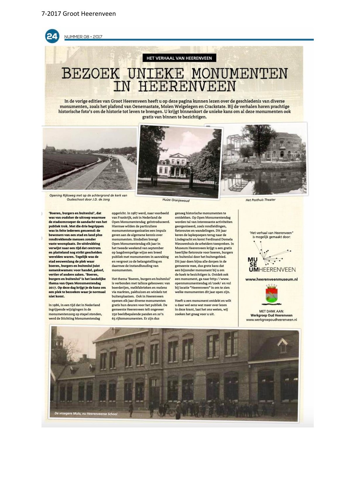 Bezoek unieke monumenten in Heerenveen