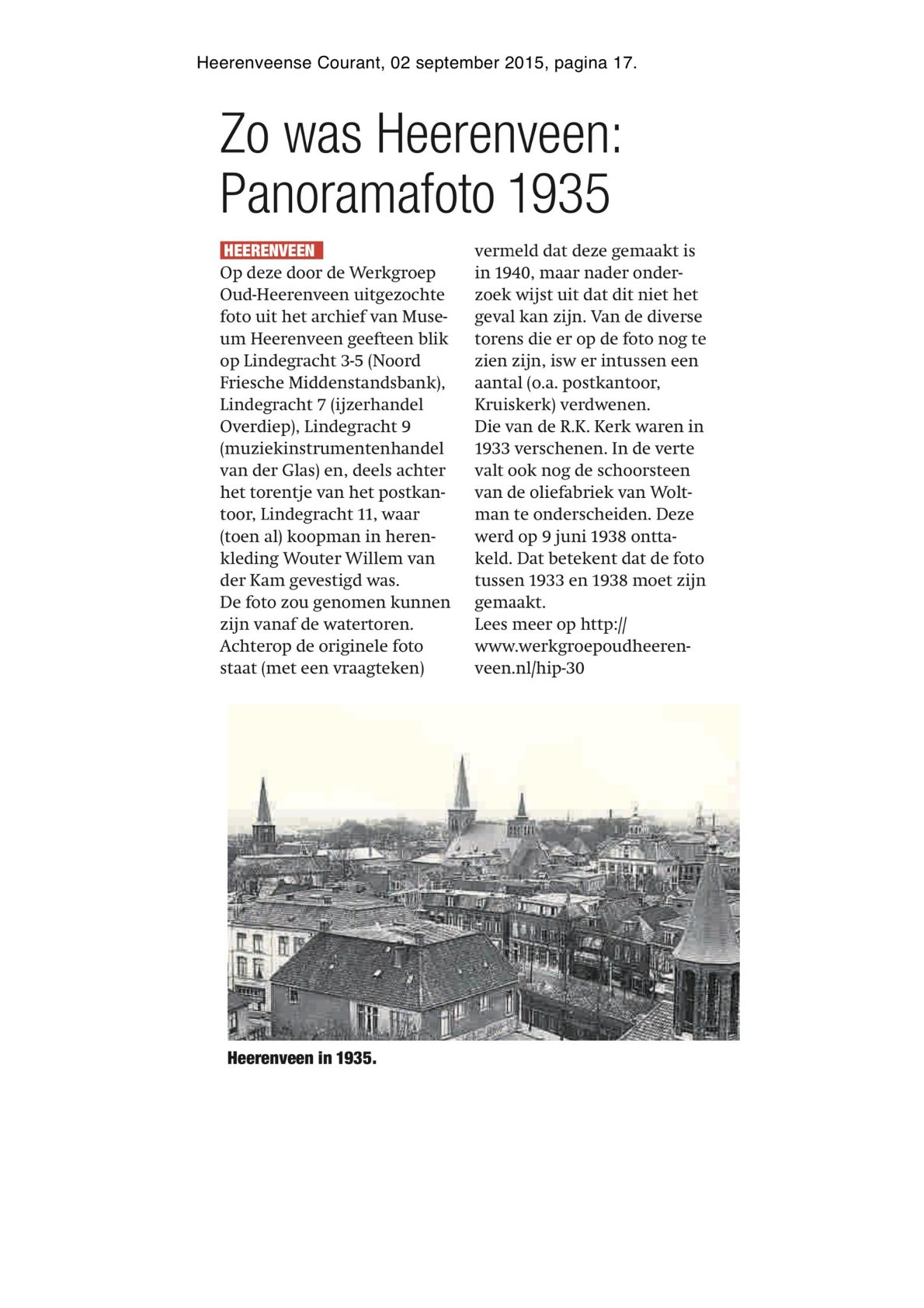 Zo was Heerenveen Panoramafoto 1935