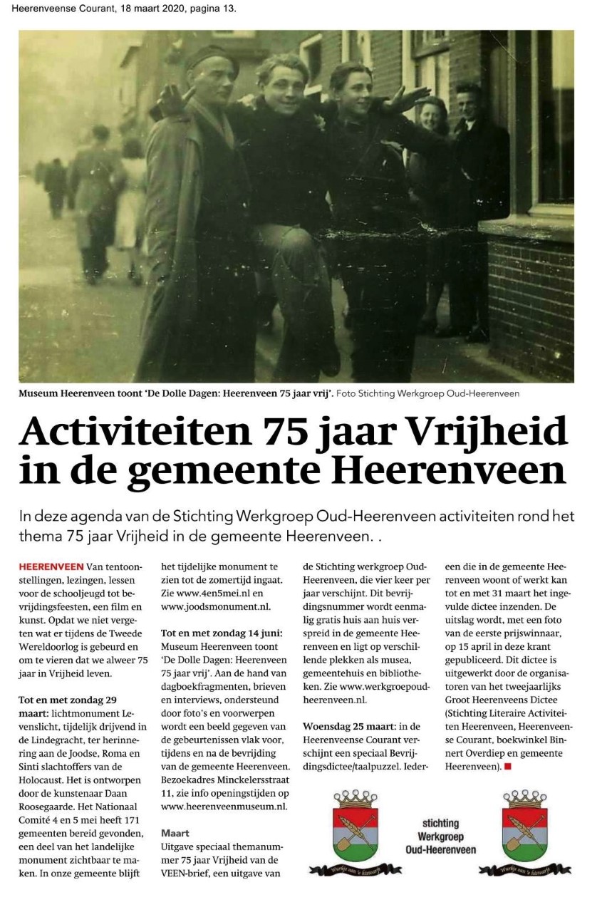 9997 2020 03 18 Activiteite 75 jaar Vrijheid in de gemeente Heerenveen