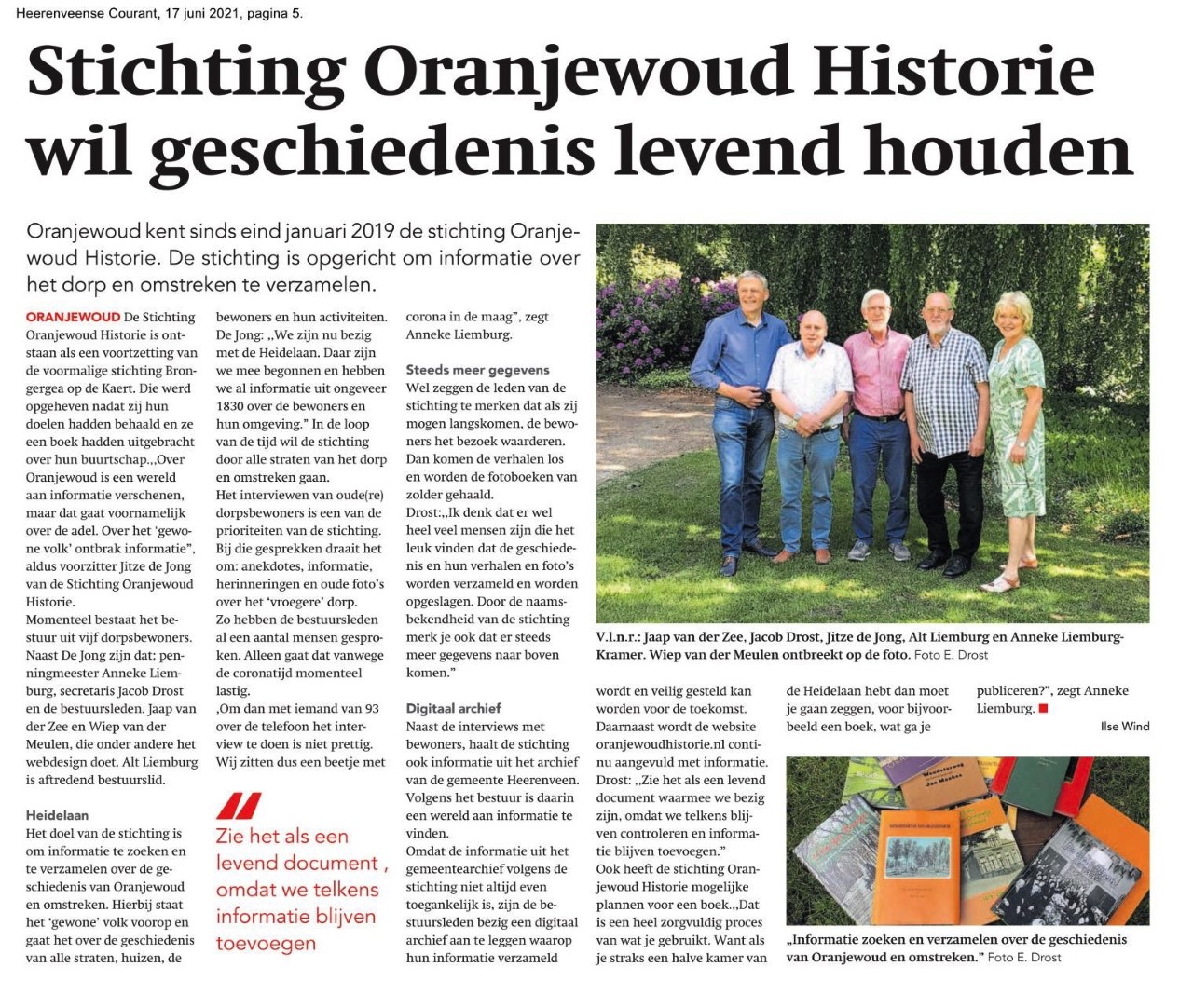 9945 2021 07 17 Stichting Oranjewoud Historie wil geschiedenis levend houden