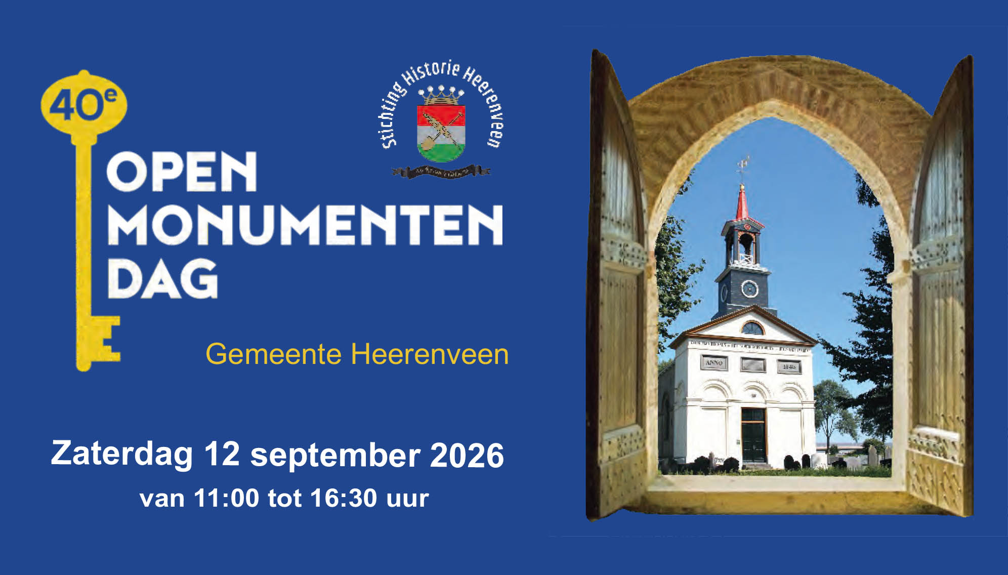 Het programma van de Open Monumentendag 2026 in de gemeente Heerenveen is bekend