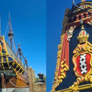 De fraaie achtersteven van De Batavia (foto: Hans Schouten)